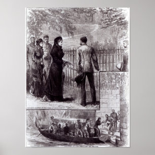 Empress Eugenie op bezoek in de graftombe van Napo Poster