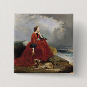 Empress Eugenie op Biarritz, 1858 Vierkante Button 5,1 Cm