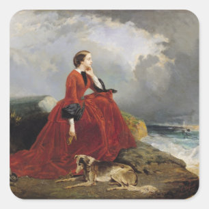 Empress Eugenie op Biarritz, 1858 Vierkante Sticker