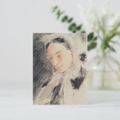 Empress Eugénie (zwarte en rode krijt) Briefkaart (Staand voorkant)