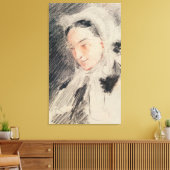 Empress Eugénie (zwarte en rode krijt) Canvas Afdruk (Insitu (Woonkamer))