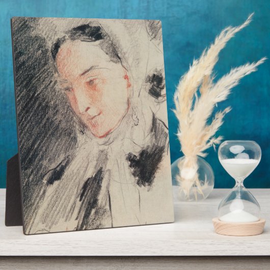 Empress Eugénie (zwarte en rode krijt) Fotoplaat (Zijkant)