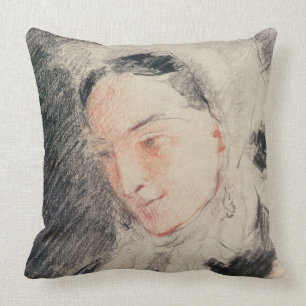 Empress Eugénie (zwarte en rode krijt) Kussen