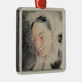 Empress Eugénie (zwarte en rode krijt) Metalen Ornament (Rechts)