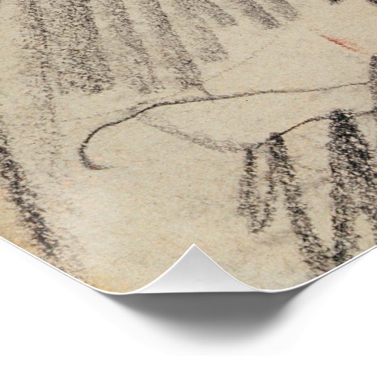 Empress Eugénie (zwarte en rode krijt) Poster (Hoek)