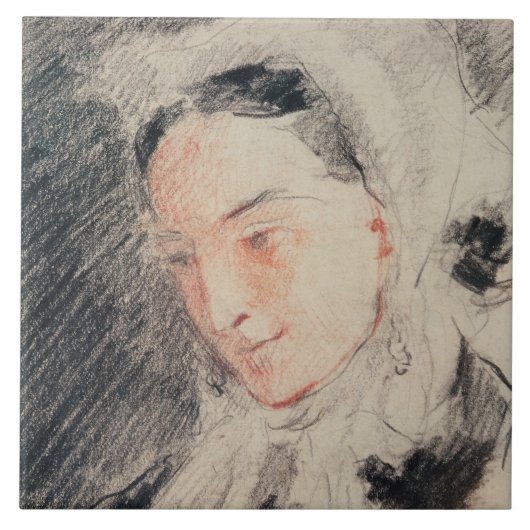 Empress Eugénie (zwarte en rode krijt) Tegeltje (Voorkant)