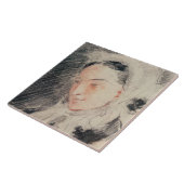 Empress Eugénie (zwarte en rode krijt) Tegeltje (Zijkant)