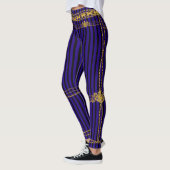 Empress Gold Chain Lion Emblem Black Paars Stripe Leggings (Links)