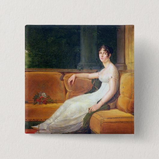 Empress Josephine at Malmaison, c.1801 Vierkante Button 5,1 Cm (Voorkant)
