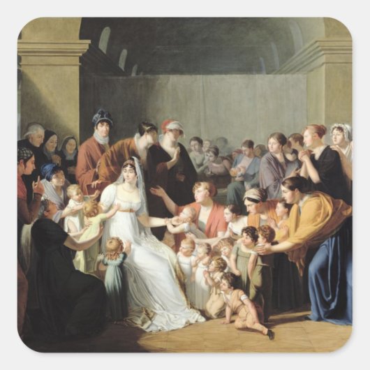 Empress Josephine From the Children, 1806 Vierkante Sticker (Voorkant)