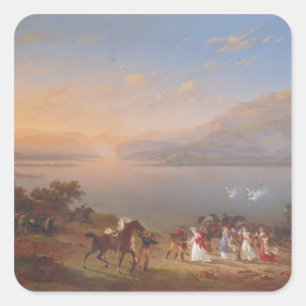 Empress Josephine komt Napoleon bezoeken Vierkante Sticker