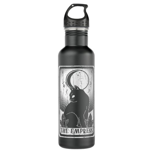 Empress Moon Cat Tarot Card Pagan Goblincore Gothi Waterfles (Voorkant)