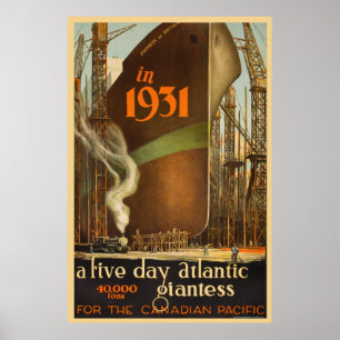 Empress of Britain 1931 - Vintage Travel Poster