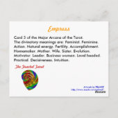 Empress Tarot Card Briefkaart (Achterkant)