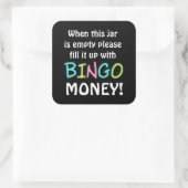 Empty bingo jar beer money sticker (Tas)