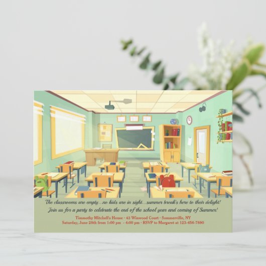 Empty Classroom Uitnodiging (Staand voorkant)
