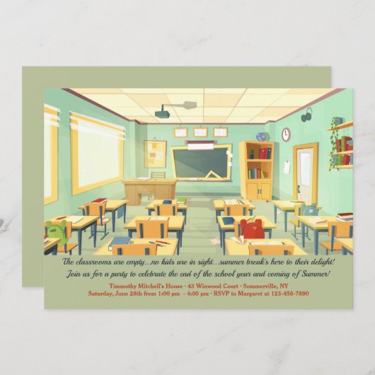 Empty Classroom Uitnodiging (Voorkant / Achterkant)