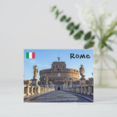 Empty Ponte Sant'Angelo bij zonsopgang - Rome, Ita Briefkaart (Staand voorkant)