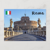 Empty Ponte Sant'Angelo bij zonsopgang - Rome, Ita Briefkaart (Voorkant)