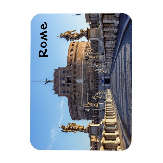 Empty Ponte Sant'Angelo bij zonsopgang - Rome, Ita Magneet (Verticaal)