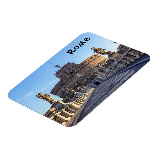 Empty Ponte Sant'Angelo bij zonsopgang - Rome, Ita Magneet (Linkerzijde)