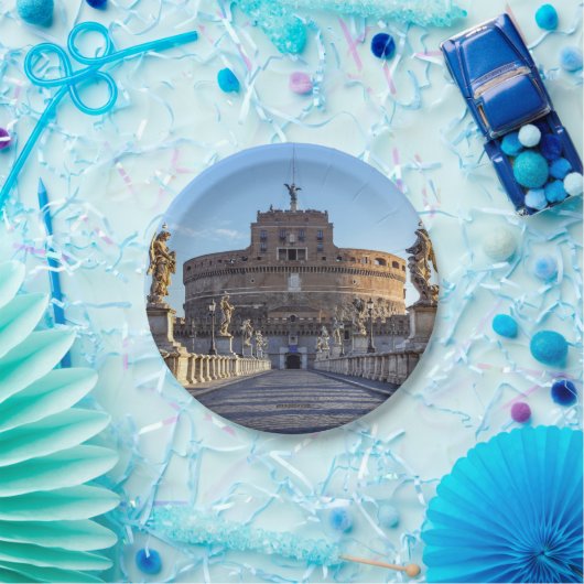 Empty Ponte Sant'Angelo bij zonsopgang - Rome, Ita Papieren Bordje (Feest)