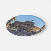 Empty Ponte Sant'Angelo bij zonsopgang - Rome, Ita Papieren Bordje (Gekanteld)