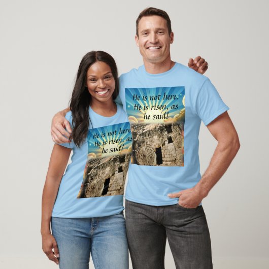 Empty Tomb with "He is Risen" Scripture T-shirt (Unisex)