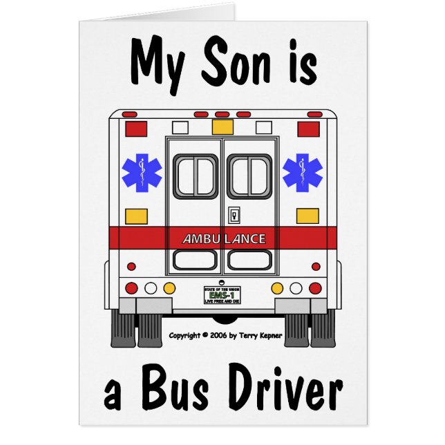 EMS Ambulance, bus Driver Son, kaart (Voorkant)