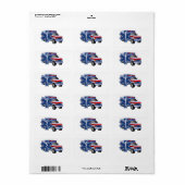 EMS Ambulance EMT Paramedisch Etiket (Full Sheet)