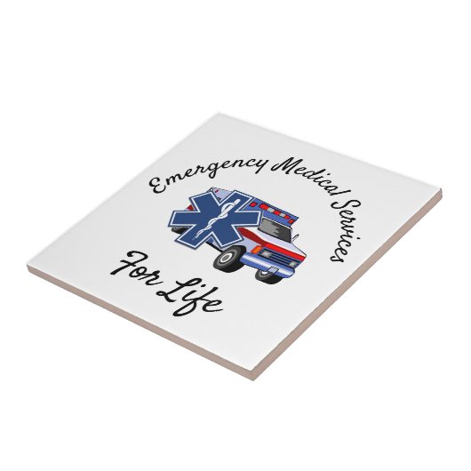 EMS Ambulance For Life Tegeltje (Zijkant)