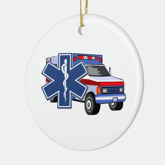 EMS Ambulance Keramisch Ornament (Links)
