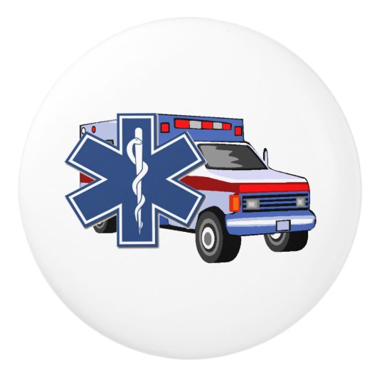 EMS Ambulance Keramische Knop (Voorkant)