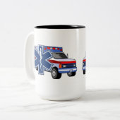 EMS Ambulance Tweekleurige Koffiemok (Voorkant links)