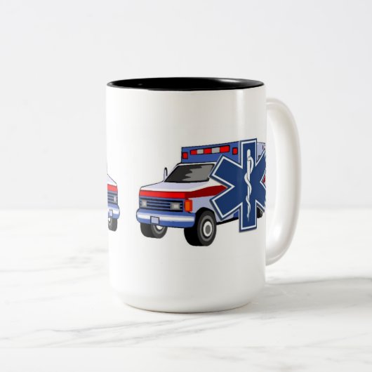 EMS Ambulance Tweekleurige Koffiemok (Voorkant rechts)