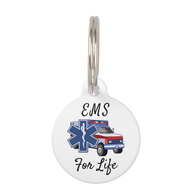 EMS-ambulance voor het leven Huisdierpenning (Voorkant)