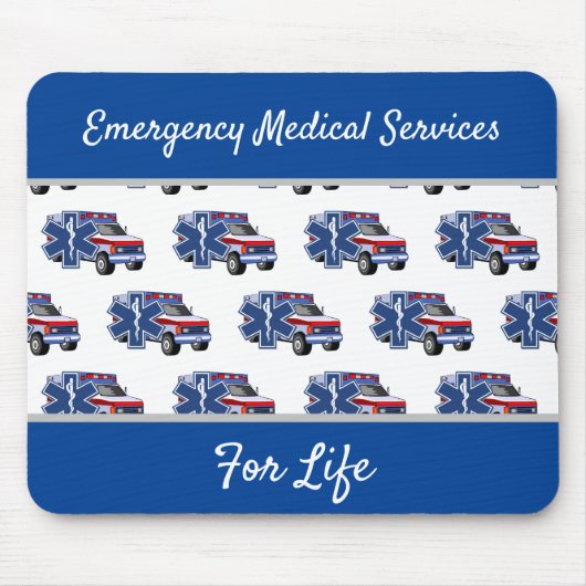 EMS-ambulance voor het leven Muismat (Voorkant)