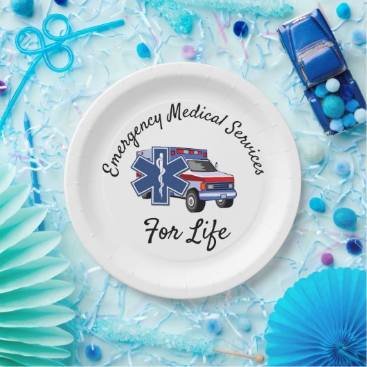 EMS-ambulance voor het leven     Papieren Bordje (Feest)