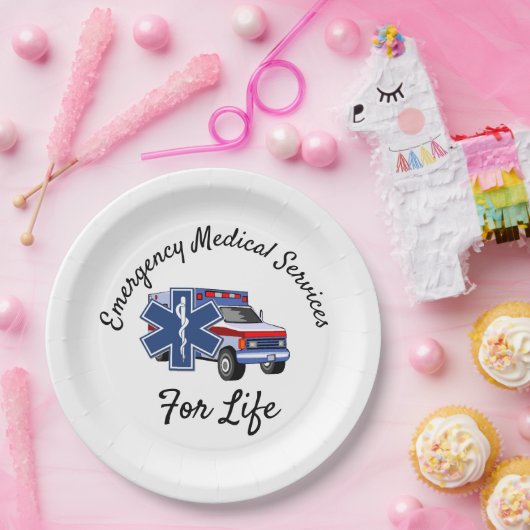 EMS-ambulance voor het leven     Papieren Bordje (Feest)