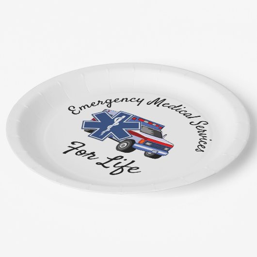 EMS-ambulance voor het leven     Papieren Bordje (Gekanteld)