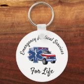 EMS-ambulance voor het leven Sleutelhanger (Voorkant)