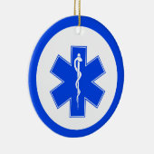 EMS Blue Star of Life kerstversiering Keramisch Ornament (Rechts)
