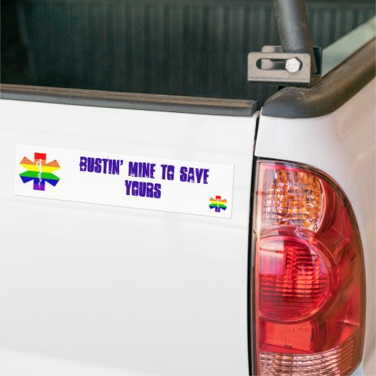 EMS BUSTIN' MINE OM UW Bumpersticker TE BEWAREN (Op Truck)