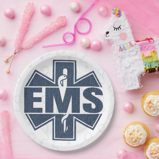 EMS Denim textuur Papieren Bordje (Feest)