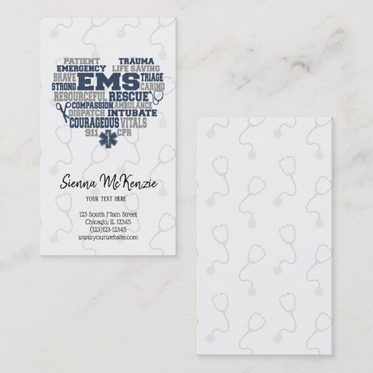 EMS Denim textuur Visitekaartje (Voorkant / Achterkant)