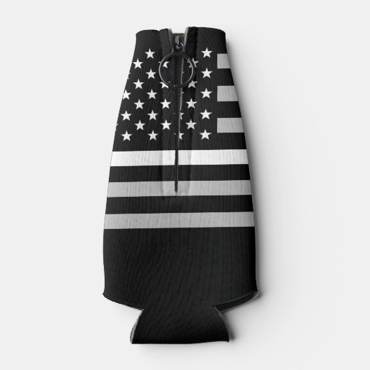 EMS Dunne Witte Lijn Amerikaanse Vlag Monogram Naa Flesjeskoeler (Achterkant)