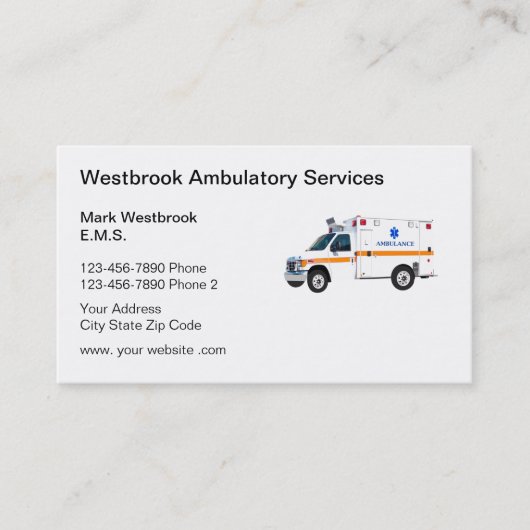 EMS EmEmergency Medische Diensten Visitekaartje (Voorkant)