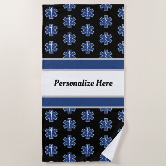 EMS Emergency    LogoBeach Towel Strandlaken (Voorkant)