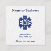 EMS Emergency Medical Services Vierkante Visitekaartje (Voorkant)