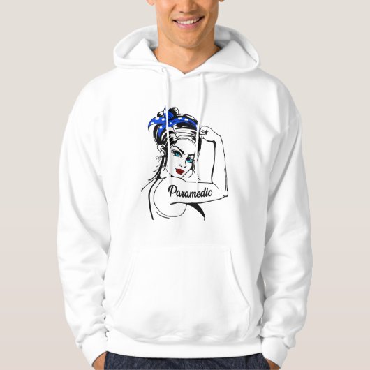 EMS Emergency Paramedic Rosie De Riveter Hoodie (Voorkant)